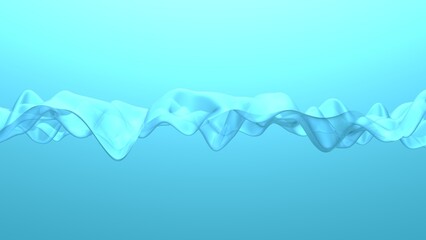 Abstract of clear wave plane in a spiral against blue-black lighting background. Concept 3D CG of technological innovations, strategies and revolutions.