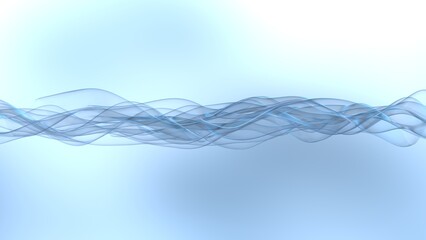 Abstract of clear wave plane in a spiral against blue-black lighting background. Concept 3D CG of technological innovations, strategies and revolutions.