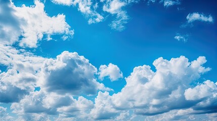 Naklejka na ściany i meble Summer blue sky bright winter air blue sky concept sky and clouds background