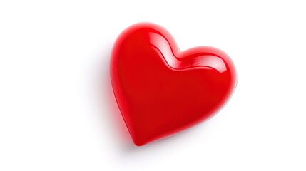 Fototapeta premium Symbol of Love and Valentine's Red heart shape isolated on white background.