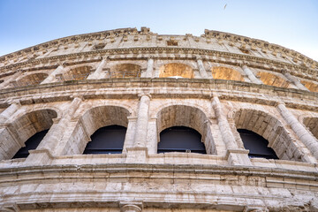 rome colosseum in italy. nice blue sky