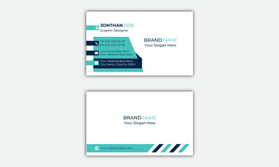 Double-sided creative business card design template. Vector illustration. Horizontal Name Card Simple and Clean Visiting Card Vector illustration Colorful Business card design.