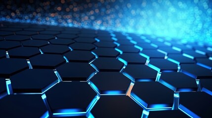 Obraz premium Abstract technological hexagonal background digital Technology Network Background Illustration Futuristic point wave.