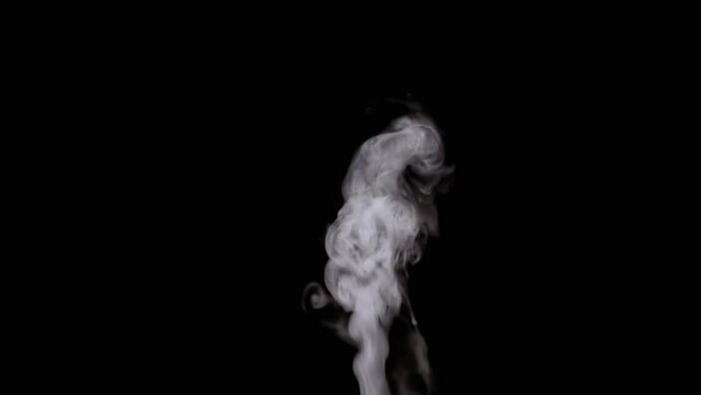 A small desaturated column of white smoke. Add it to existing footage via overlay or screen channel.

