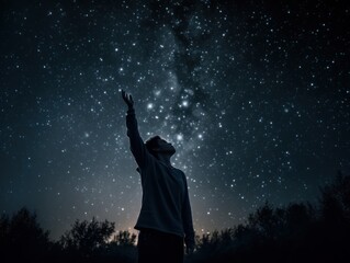 a person reaching for the stars or the sky