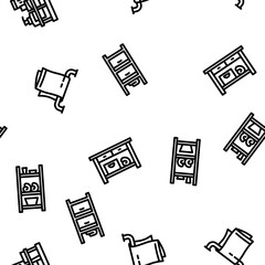 bathroom bath equipment hygiene vector seamless pattern