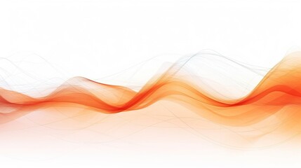 abstract orange line waves on white background