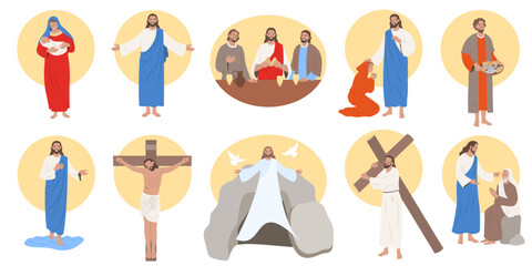 Jesus Christ Set - obrazy, fototapety, plakaty