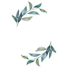 Watercolor flower frame