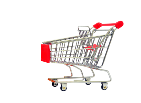 empty shopping push cart trolley