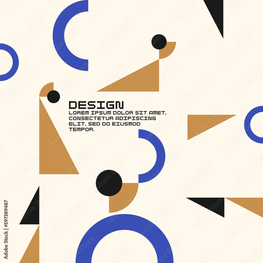 Poster modern geometric composition of various shapes. illustration for design. abstract background in the 