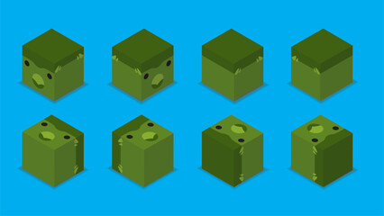 Animal Dice 3D Character Animal Dinosaur Pachycephalosaurus Cartoon Vector