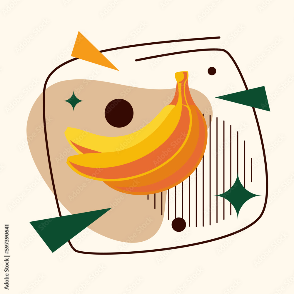 Poster vector graphics in a minimalistic style with geometric elements. template for the design. illustrati