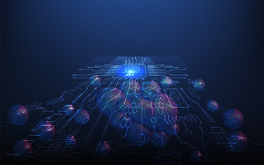 Artificial Intelligence (AI) Molecular structure background concept with ChatGPT, Chatbot, Machine learning, Abstract molecule background with hexagons, wave flow. Vector Illustration