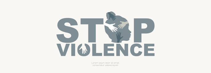 Stop violence banner. - obrazy, fototapety, plakaty