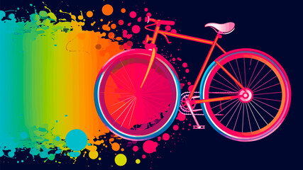 Fototapeta na wymiar Abstract Illustration of a colorful bike, for bicycle day. generative ai.