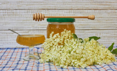 elderberry honey,homemade elderflower honey, a jar of honey