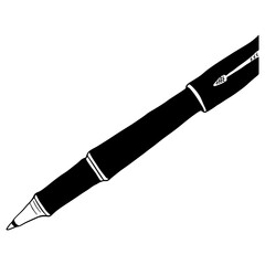 Naklejka premium Classic pen outline, Hand drawn outline illustration