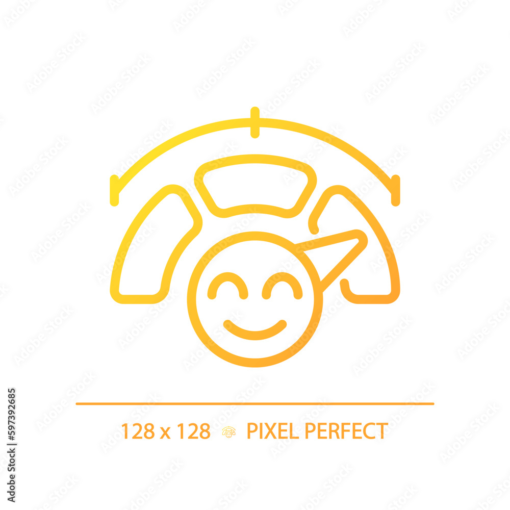 Poster rating scale pixel perfect gradient linear vector icon. representation of customer satisfaction. ser