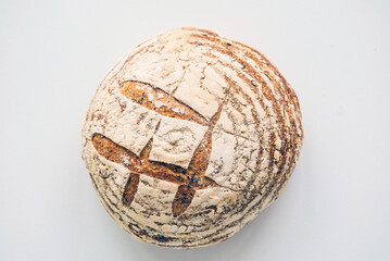 fresh bread on the white background