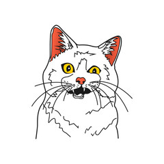 Fototapeta na wymiar cat illustration with line art model