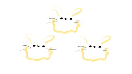 3匹のふわふわウサギ