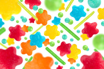 Sugar sprinkles isolated on transparent background.