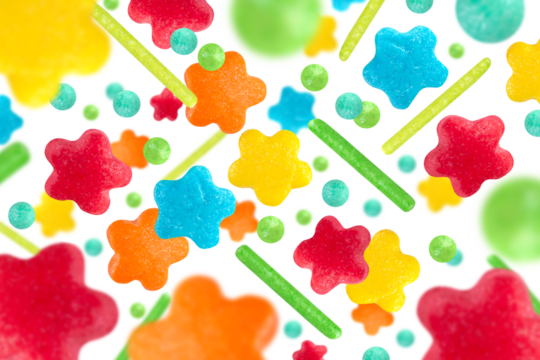 Sugar sprinkles isolated on transparent background.