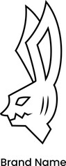 illustration of rabbit head. line art style. simple, minimal, clean concept. used for logo, icon, symbol or mascot. PNG background