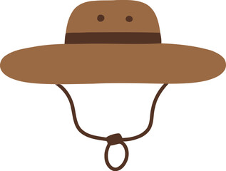 Camping Hat Flat Hand Drawn Illustration