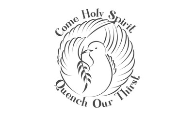Holy Spirit, Christian faith, typography for print or use as poster, card, flyer or T shirt