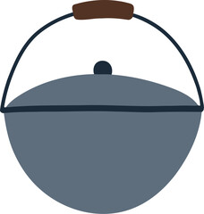 Camping Pot Flat Hand Drawn Illustration