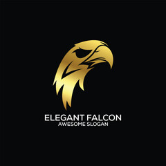 falcon head logo design gradient luxury color