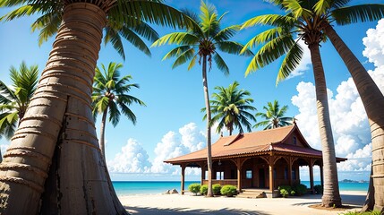 trees on the beach
