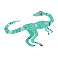 Flat hand drawn vector illustration of coelophysis