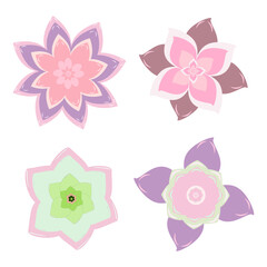 FLOWER SET OF FOUR FLOWERS IN PINK