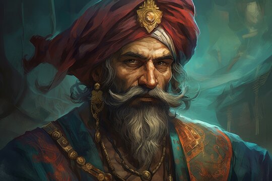 Sinbad portrait closeup. Generate Ai