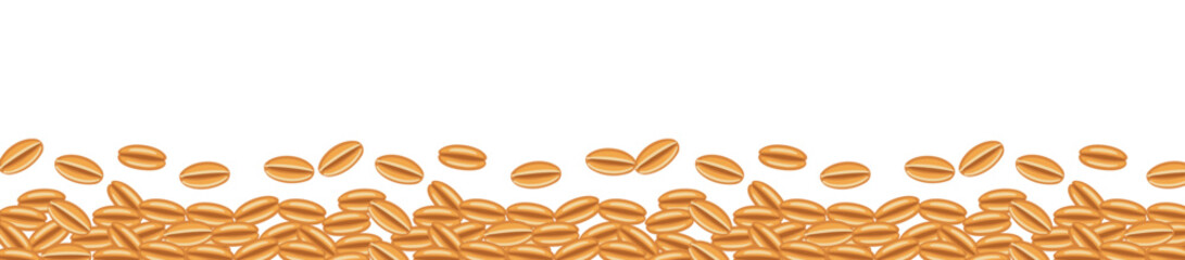 Cereal grains pattern. Copy space. Vector illustration.