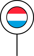 Luxembourg flag circle pin icon.