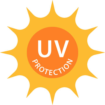 UV radiation protection icon solar ultraviolet light symbol for graphic design, logo, website, social media, mobile app, UI illustration.