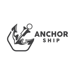 Anchor Logo, SImple Elegant Design, Nautical Ship Vector, Icon Symbol Illustration