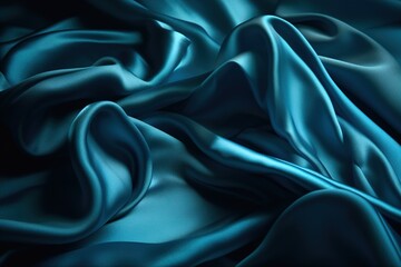 Fototapeta premium light blue gradient silk fabric background generative ai