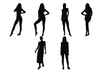 Set of silhouettes of women