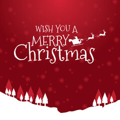 merry christmas card with tree