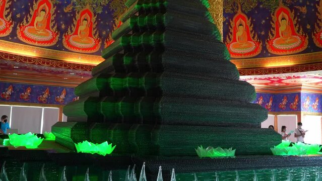 Bangkok,Thailand - January 2023: Thailand's Most Unique Temple: Wat Pak Nam Phasi Charoen.