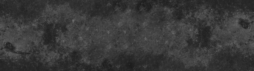 Fototapeta na wymiar Black scratched anthracite stone concrete texture background panorama banner long