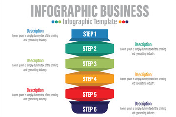 infographics number options template with steps, with 6 Steps, Six 6 option 6 label. Can be used for workflow layout, diagram, business step options, banner, web design.