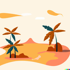 Palm Trees Illustrated Vector