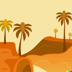 Palm Trees Illustrated Vector