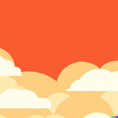 Orange Sky Vector Illustration 